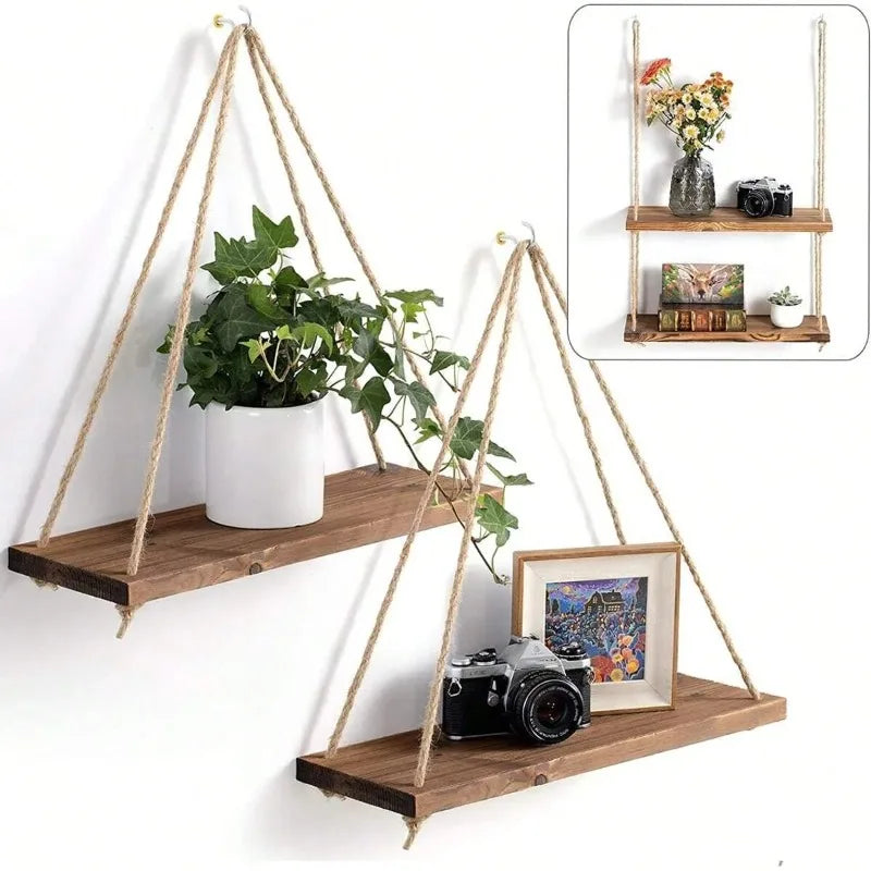 Floating Rope Wall Shelf