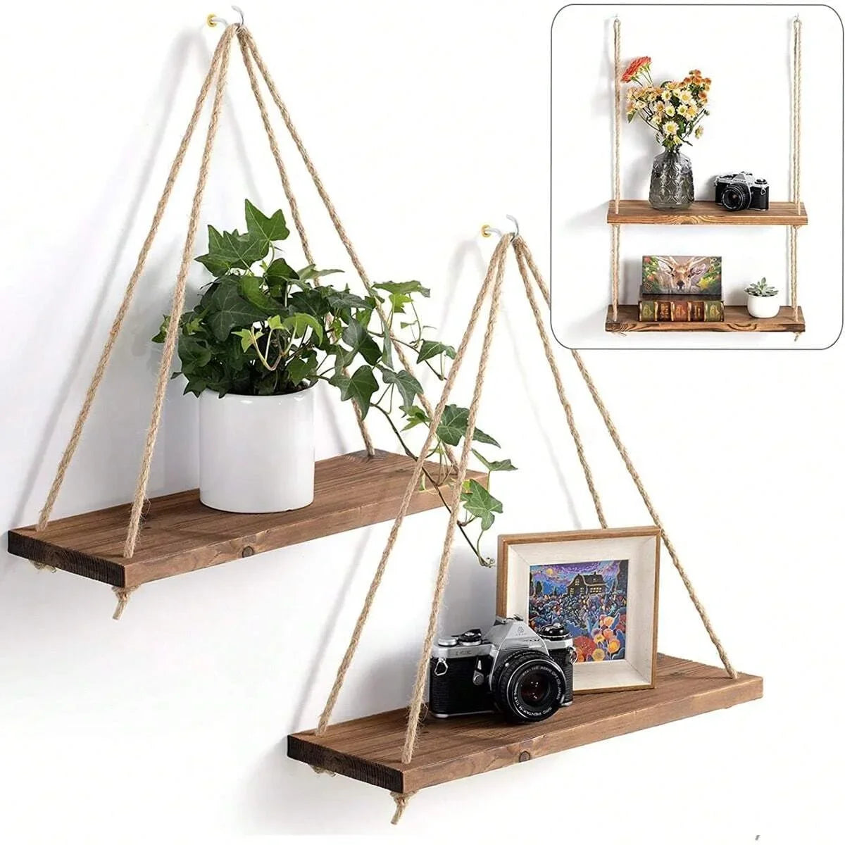 Floating Rope Wall Shelf