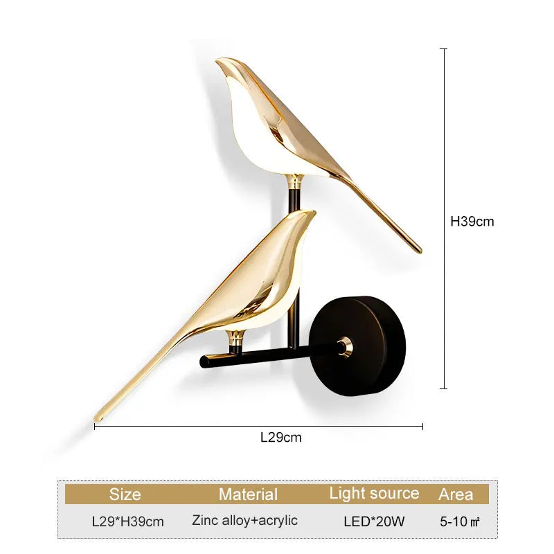 Nordic Magpie Wall Light