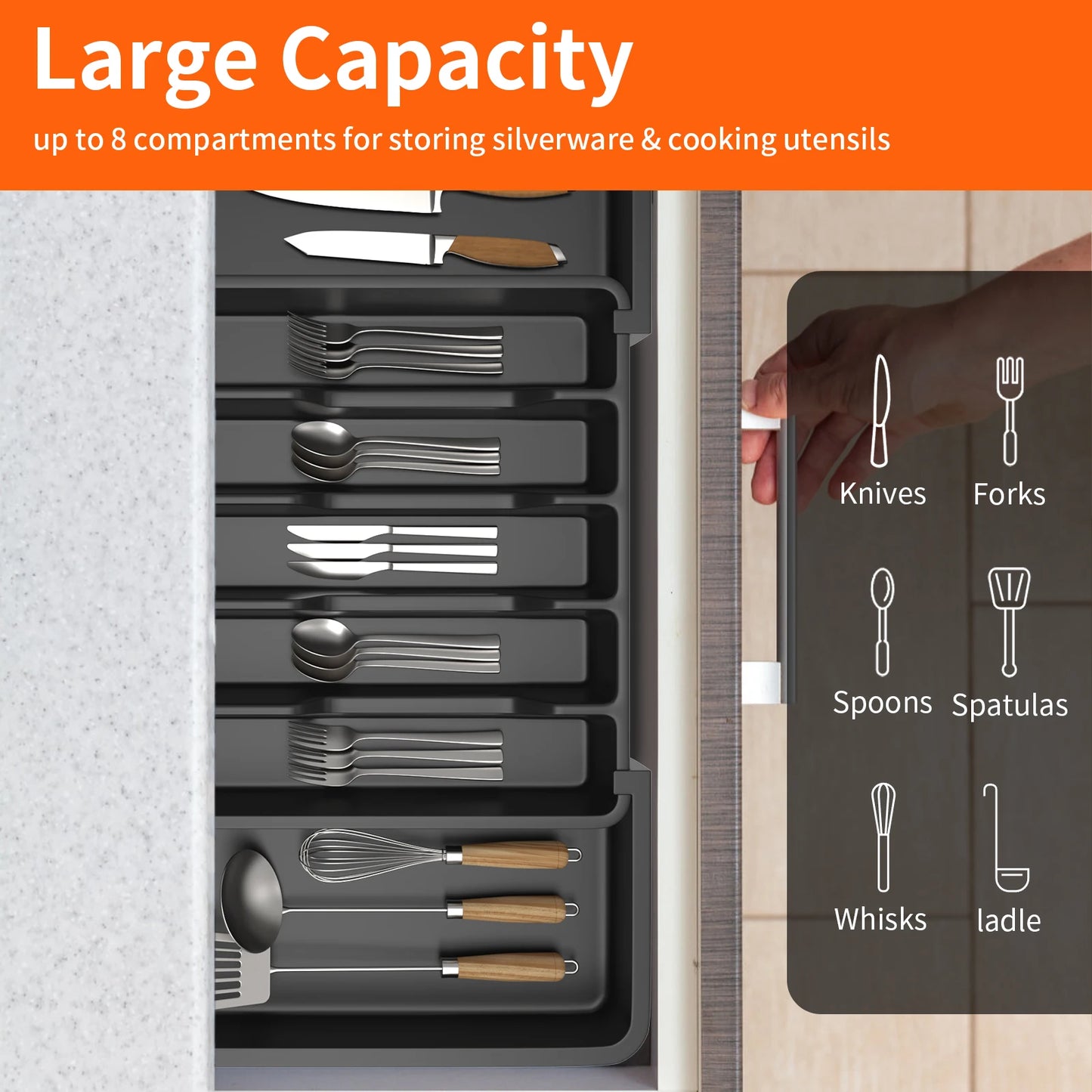 Sleek Cutlery Organiser