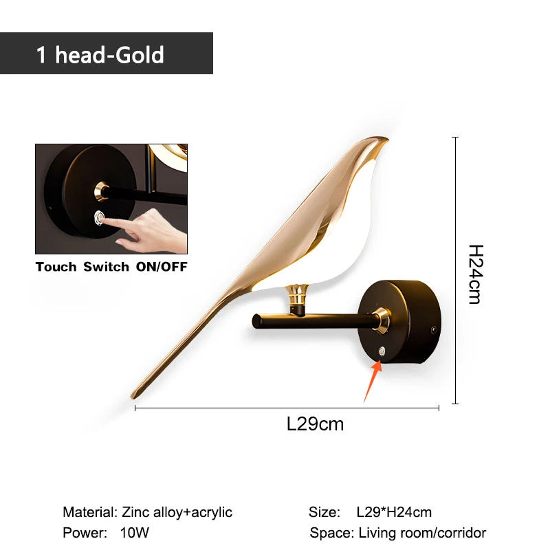 Nordic Magpie Wall Light