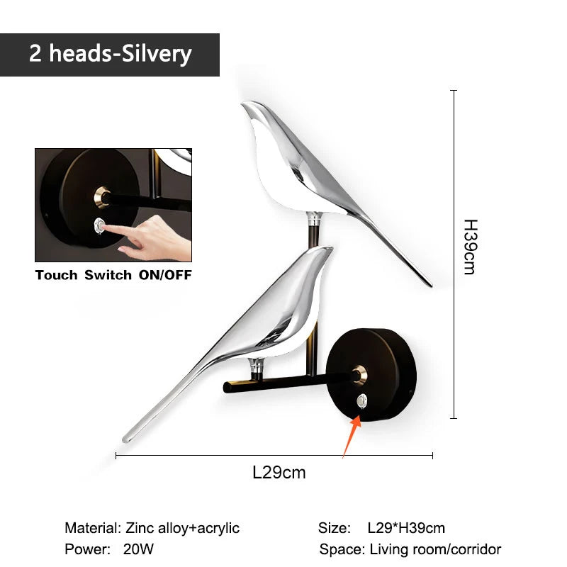 Nordic Magpie Wall Light