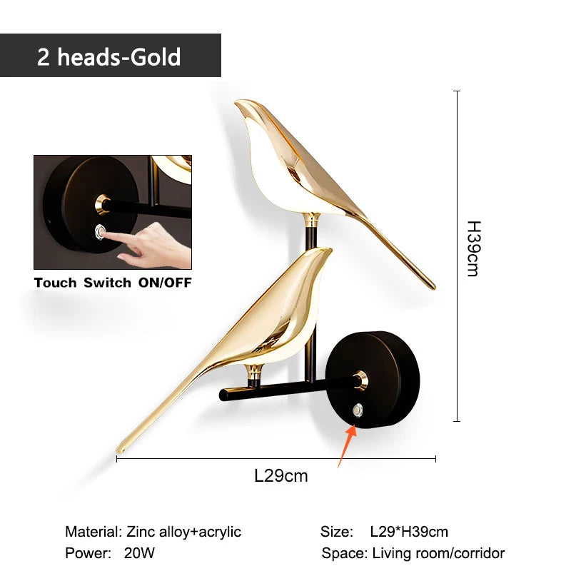 Nordic Magpie Wall Light
