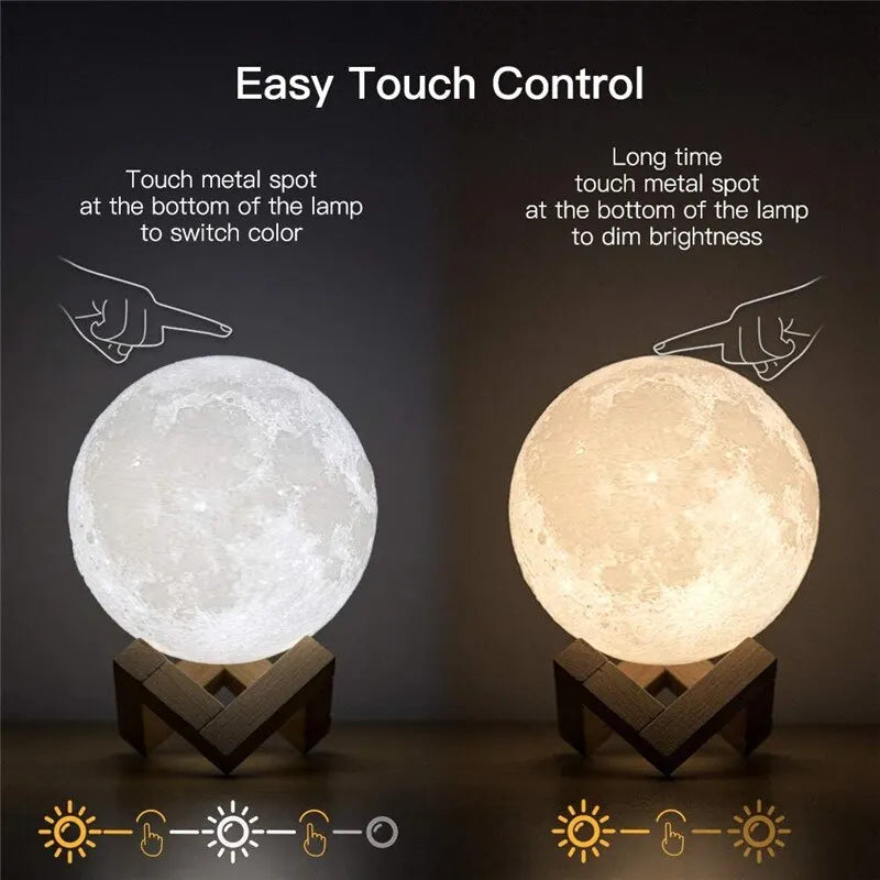Lunar Glow Touch Moon Lamp