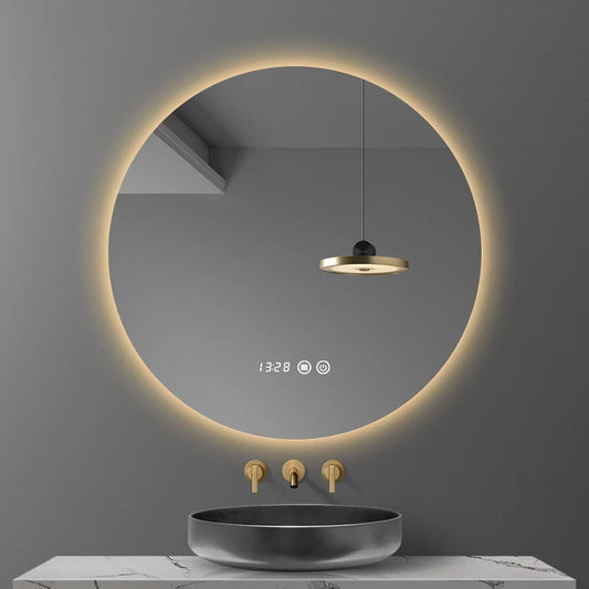 Round Smart LED Bedroom Mirror with 3 Adjustable Light Settings – Available in 40/50/60CM