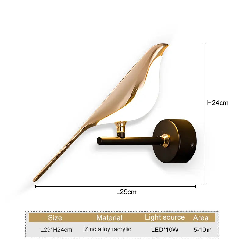 Nordic Magpie Wall Light